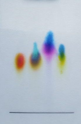 Chromatogram A chromatogram with different samples of ink.